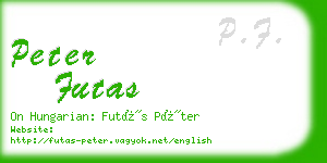 peter futas business card